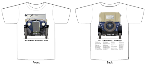 Morris Minor 2 Seat Tourer 1933-34 T-shirt Front & Back